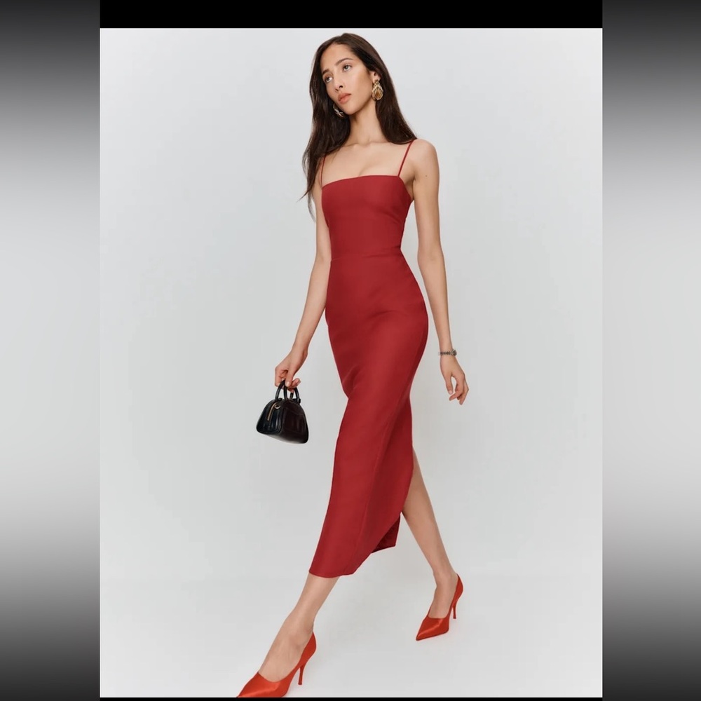 Reformation Frankie Linen Dress (Size 0, NWT)